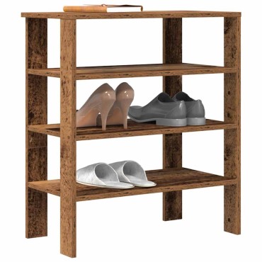 Ράφι παπουτσιών vidaXL Παλιό ξύλο 61x32x70 cm Κατασκευασμένο ξύλο
