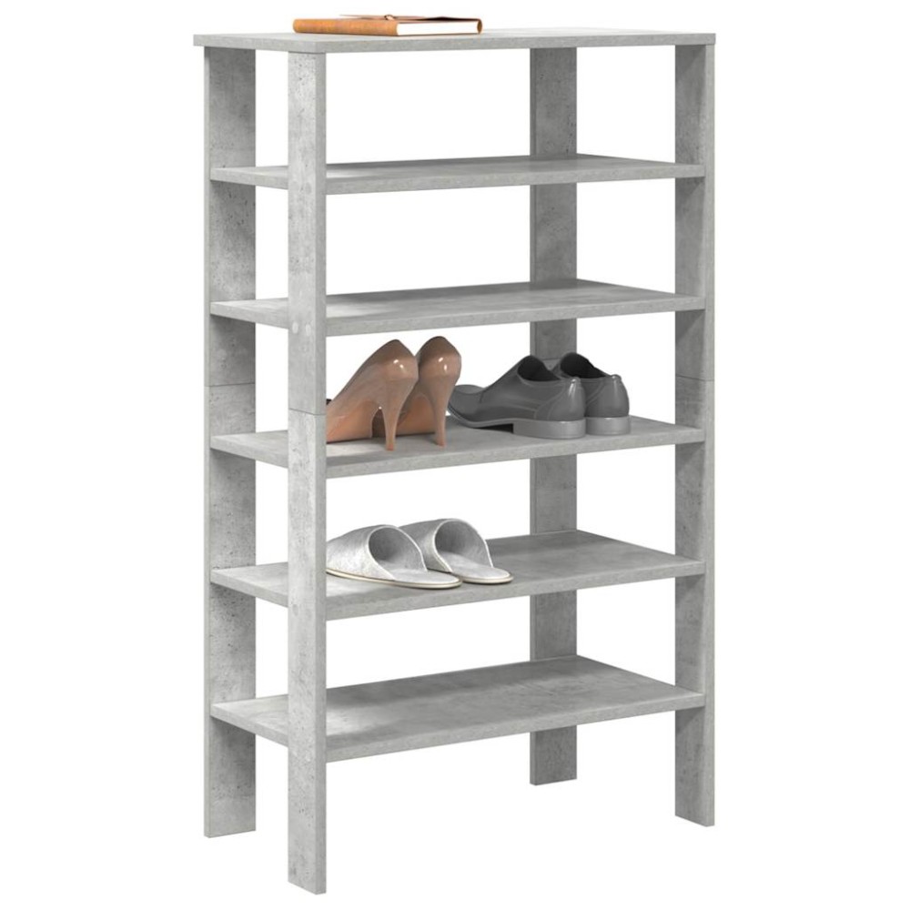 Ράφι παπουτσιών vidaXL Γκρι μπετόν 61x32x105cm Κατασκευασμένο ξύλο