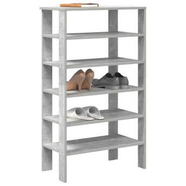 Ράφι παπουτσιών vidaXL Γκρι μπετόν 61x32x105cm Κατασκευασμένο ξύλο