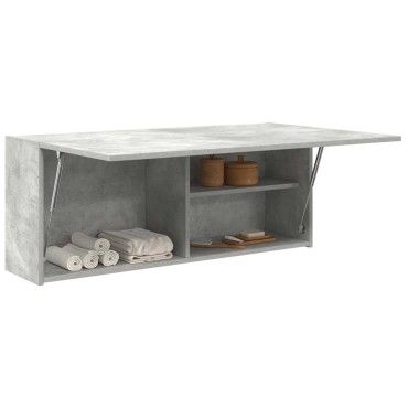 vidaXL Ντουλάπι τοίχου μπάνιου Μπετόν Γκρι 100x25x40cm 1 τεμ.