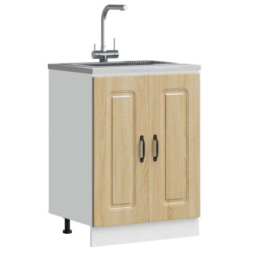 vidaXL Ντουλάπι βάσης νεροχύτη Kalmar Sonoma Δρυς 60x46x81,5cm 1 τεμ.