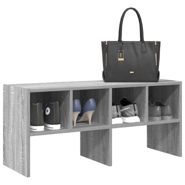 vidaXL Ράφι παπουτσιών στοιβαζόμενο γκρι Sonoma 89,5x30x40 cm