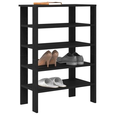 Ράφι παπουτσιών vidaXL Μαύρο 61x32x87,5cm Κατασκευασμένο ξύλο