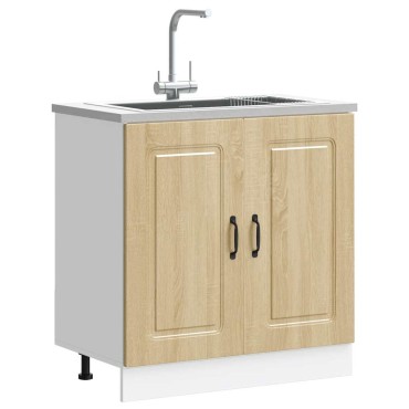 vidaXL Ντουλάπι βάσης νεροχύτη Kalmar Sonoma Δρυς 80x46x81,5cm 1 τεμ.
