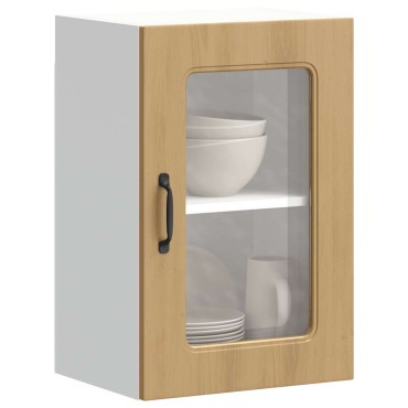 vidaXL Ντουλάπι κουζίνας με γυάλινη πόρτα "Kalmar" Artisan Oak 40x31x60cm 1 τεμ.
