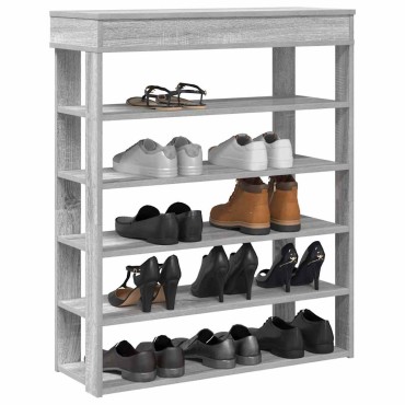 Ράφι παπουτσιών vidaXL Γκρι Sonoma 80x30x98cm Κατασκευασμένο ξύλο