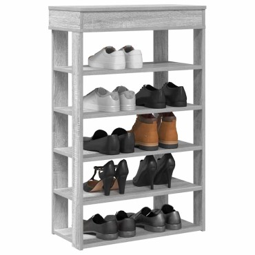 Ράφι παπουτσιών vidaXL Γκρι Sonoma 60x30x98cm Κατασκευασμένο ξύλο