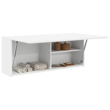 vidaXL ντουλάπι τοίχου μπάνιου λευκό 100x25x40cm κατασκευασμένο ξύλο