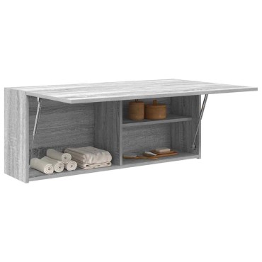 vidaXL Ντουλάπι τοίχου μπάνιου Γκρι Sonoma 100x25x40cm 1 τεμ.