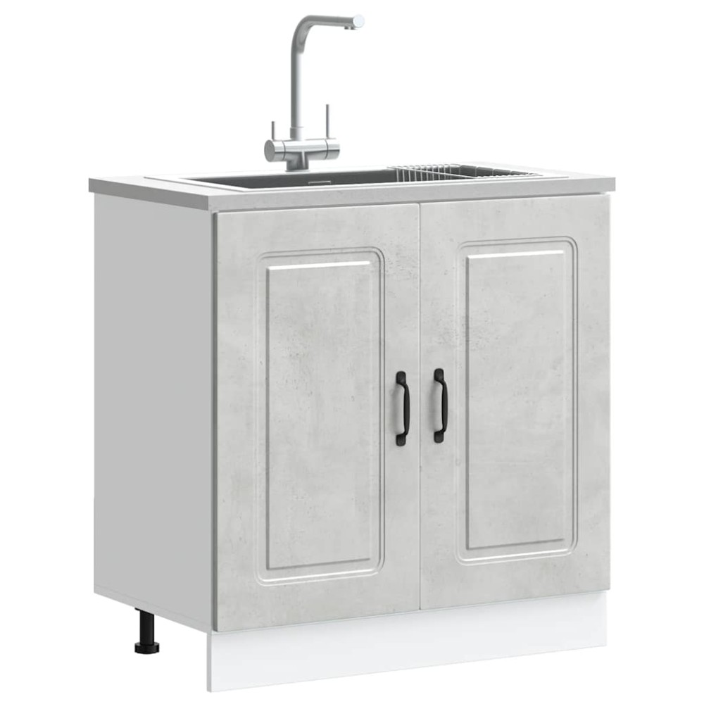 vidaXL Ντουλάπι βάσης νεροχύτη Kalmar Γκρι Sonoma 80x46x81,5cm 1 τεμ.