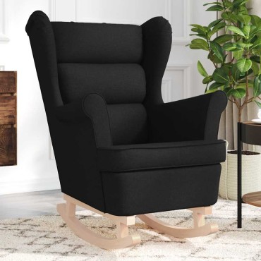 vidaXL Κουνιστή καρέκλα Μαύρη 74x90x102cm Ύφασμα
