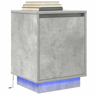 vidaXL Κομοδίνο με φώτα LED Μπετόν Γκρι 38x34x50cm 1 τεμ.