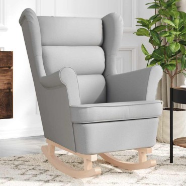 vidaXL Κουνιστή καρέκλα Cloud Grey 74x90x102cm Ύφασμα