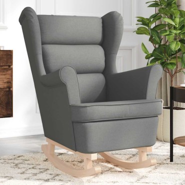 vidaXL Κουνιστή καρέκλα σκούρο γκρι 74x90x102cm Ύφασμα