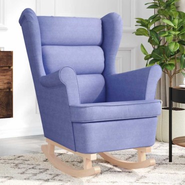 vidaXL Κουνιστή καρέκλα τζιν μπλε 74x90x102cm Ύφασμα