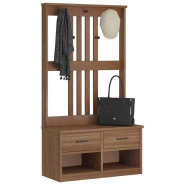 vidaXL Δέντρο χωλ "SANDENS" 87x40x159,5cm Πεύκο μασίφ ξύλο