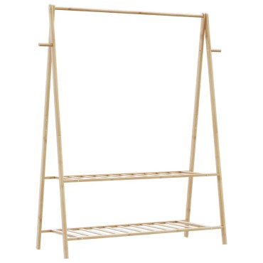 vidaXL Κρεμάστρα Ρούχων με Ράφια 132x45,5x150,5 εκ. Μπαμπού