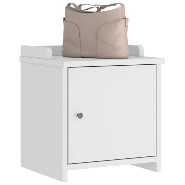 vidaXL Πάγκος διαδρόμου "SANDNES" Λευκό 45x40x50cm Πεύκο μασίφ ξύλο 1 τεμ.