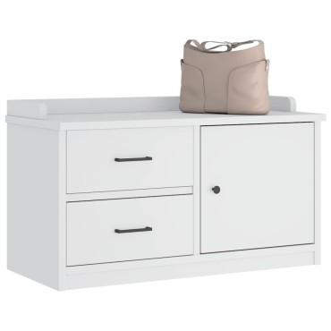 vidaXL Πάγκος διαδρόμου "SANDNES" Λευκό 87x40x50cm Πεύκο μασίφ ξύλο 1 τεμ.