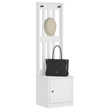 vidaXL Δέντρο χωλ SANDENS Λευκό 45x40x159,5cm Πεύκο μασίφ ξύλο