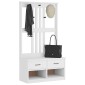 vidaXL Δέντρο χωλ SANDENS Λευκό 87x40x159,5cm Πεύκο μασίφ ξύλο