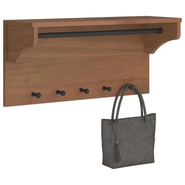 vidaXL Επίτοιχη κρεμάστρα παλτών SANDNES 87x30x42 εκ. Πεύκο μασίφ ξύλο