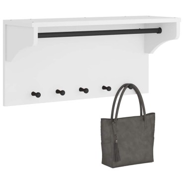 vidaXL Επίτοιχη κρεμάστρα παλτών SANDNES Λευκό 87x30x42 εκ. Πεύκο ξύλο