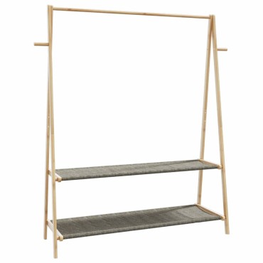 vidaXL Κρεμάστρα Ρούχων με Ράφια 132x45,5x150,5 εκ. Μπαμπού