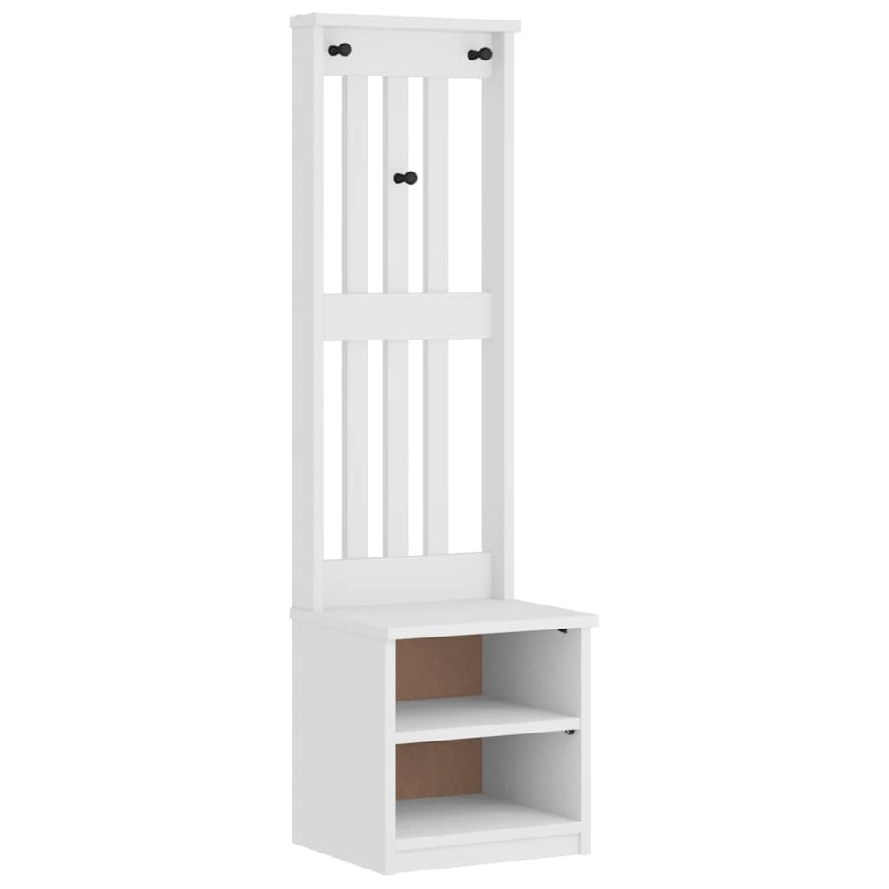 vidaXL Δέντρο χωλ SANDENS Λευκό 45x40x159,5cm Πεύκο μασίφ ξύλο