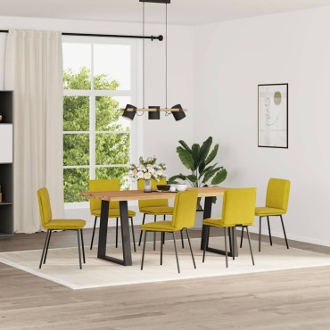 vidaXL Καρέκλες Τραπεζαρίας 6 τεμ. Κίτρινες Βελούδινες 45x54x83cm
