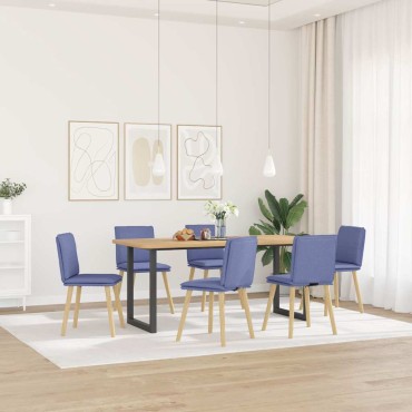 vidaXL Καρέκλες τραπεζαρίας 6 τεμ. τζιν μπλε ύφασμα 45x54x86 cm