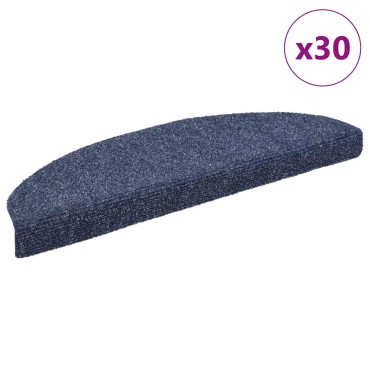 vidaXL Πατάκια Σκάλας Αυτοκόλλητα 30 τεμ. Μπλε 65x21x4 εκ.