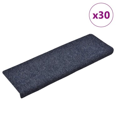 vidaXL Πατάκια Σκάλας Αυτοκόλλητα 30 τεμ. Μπλε 65x21x4 εκ.
