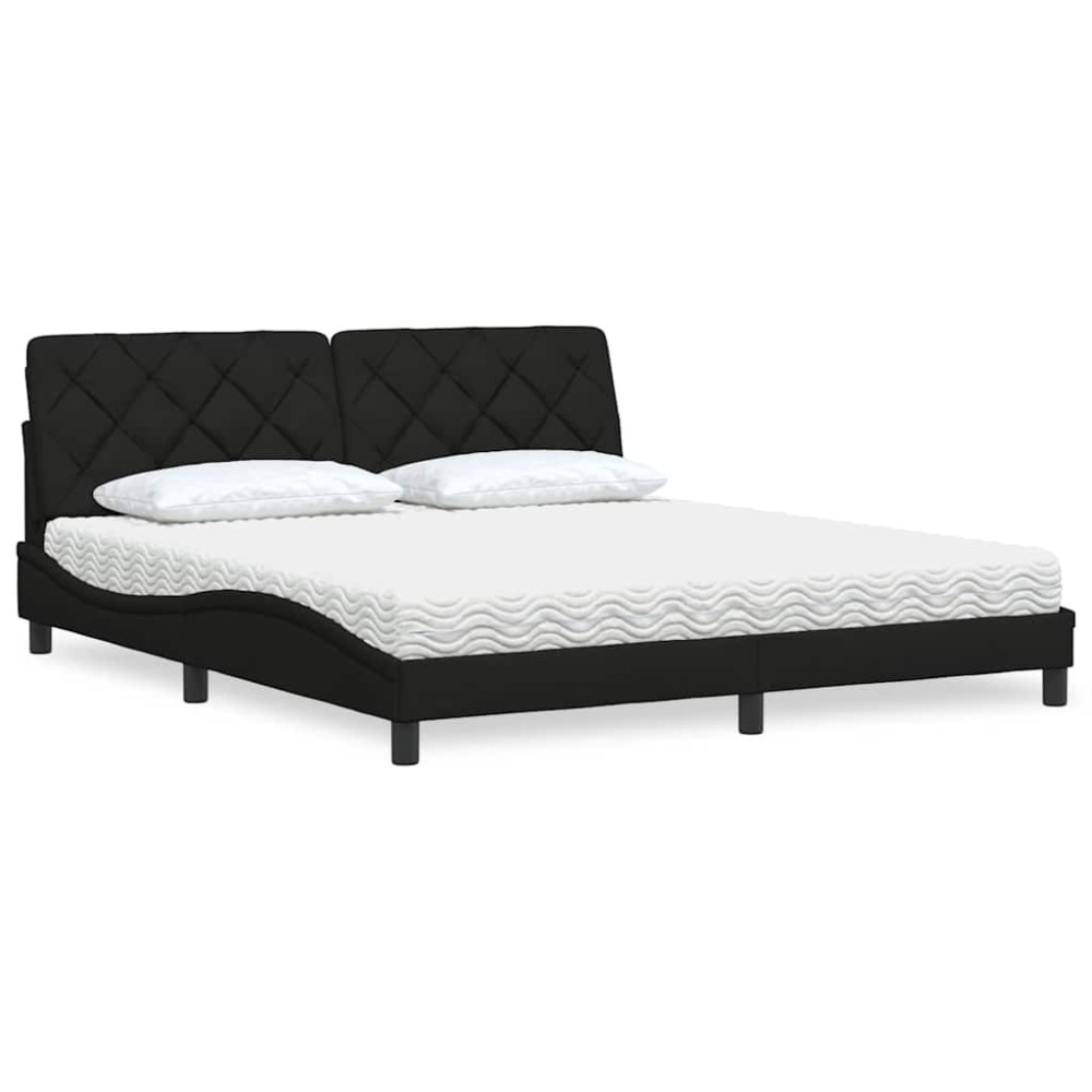 vidaXL Κρεβάτι Μαύρο 180x200 εκ. Υφασμάτινο