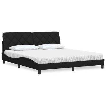 vidaXL Κρεβάτι Μαύρο 180x200 εκ. Υφασμάτινο