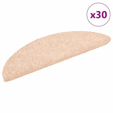 vidaXL Πατάκια Σκάλας Αυτοκόλλητα 30 τεμ. Κρέμα 56 x 17 x 3 εκ.