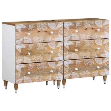 vidaXL Sideboards 2 τεμ. 60x33,5x75cm μασίφ ξύλο Mango