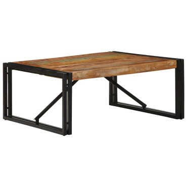 vidaXL Τραπεζάκι σαλονιού πολύχρωμο 80x80x35cm Ξύλο μασίφ ανακυκλωμένο 1 τεμ.