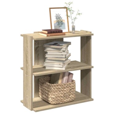 vidaXL Βιβλιοθήκη 3 Επιπέδων Sonoma Δρυς 60x30x60cm Επεξεργ. Ξύλο 1 τεμ.