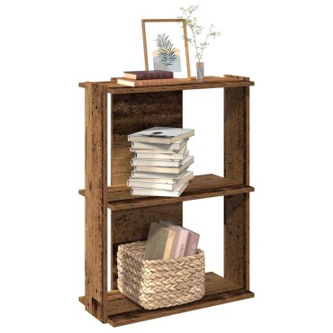 vidaXL Βιβλιοθήκη 3 επιπέδων Παλιό Ξύλο 60x30x80cm Ξύλινη κατασκευή 1 τεμ.