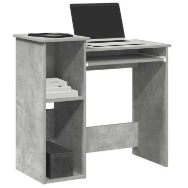 vidaXL Γραφείο με Ράφια Γκρι Σκυροδέματος 84x40x78cm Μοριοσανίδα 1 τεμ.