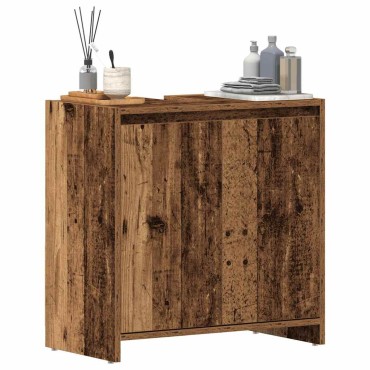 vidaXL Ντουλάπι Νιπτήρα Μπάνιου Παλιό Ξύλο 60x33x60 εκ 1 τεμ.