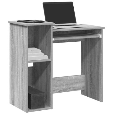 vidaXL Γραφείο με Ράφια Γκρι Sonoma 84x40x78cm Επεξεργασμένο Ξύλο 1 τεμ.