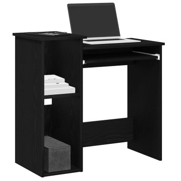 vidaXL Γραφείο με Ράφια Μαύρο 84x40x78cm από Μοριοσανίδα 1 τεμ.