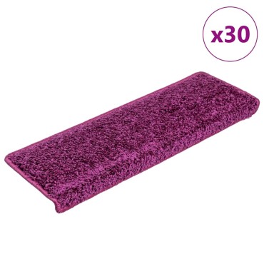 vidaXL Πατάκια Σκάλας 30 τεμ. Βιολετί 65 x 21 x 4 εκ.