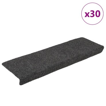 vidaXL Πατάκια Σκάλας Αυτοκόλλητα 30 τεμ. Ανθρακί 65x21x4 εκ.