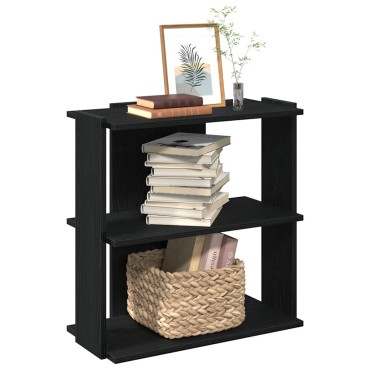 vidaXL Βιβλιοθήκη 3 Επιπέδων Μαύρη 60x30x60cm από Επεξεργ. Ξύλο 1 τεμ.