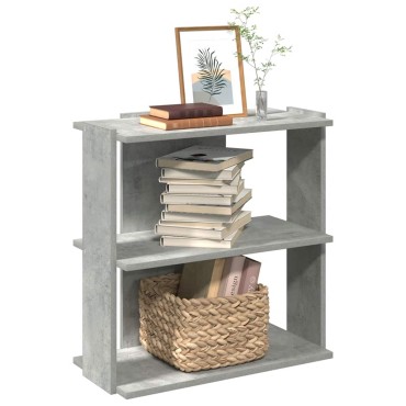 vidaXL Βιβλιοθήκη 3 επιπέδων Μπετόν Γκρι 60x30x60cm Ξύλινη κατασκευή 1 τεμ.