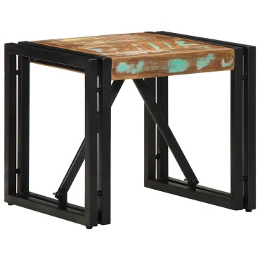 vidaXL Τραπεζάκι σαλονιού πολύχρωμο 40x40x35cm Ξύλο μασίφ ανακυκλωμένο 1 τεμ.