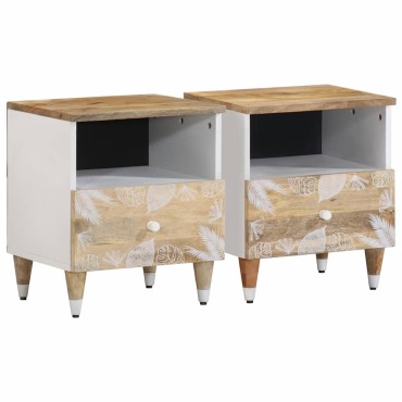 vidaXL Κομοδίνα 2 τεμ. 40x33x46cm από Μασίφ Ξύλο Μάνγκο